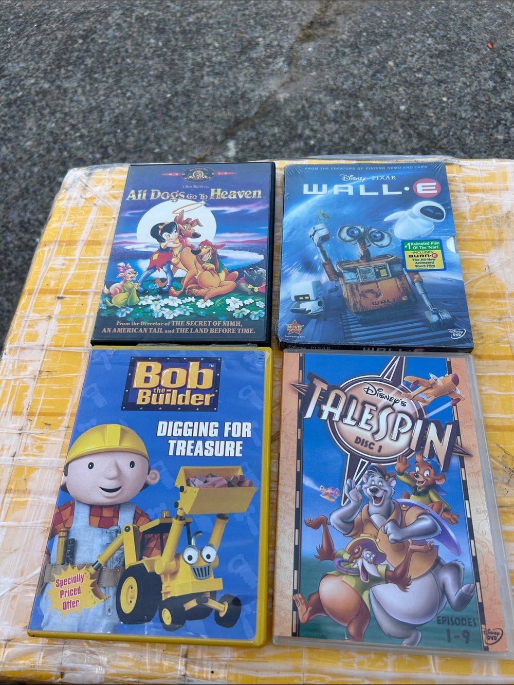 Disney Wall E, All Dog go Heaven & Bob the Builder Kids DVD Bundle 4(DVDS)